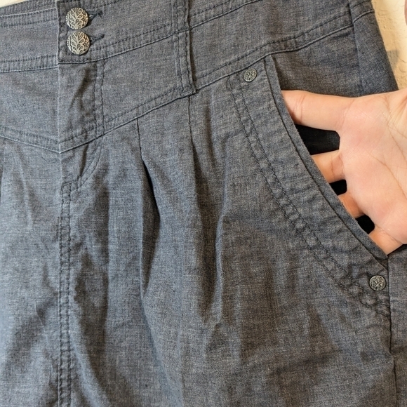 Prana Grey Pleated Hemp Blend Mid Rise Lizbeth Mini Skirt Casual Travel - Picture 8 of 10